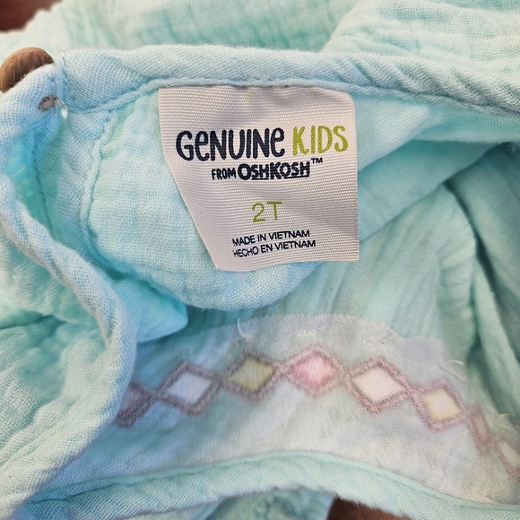 NWOT!!! Absolutely Adorable Aqua Blue Romper Genuine Kids by Osh Kosh Sz 2T - Picture 7 of 7